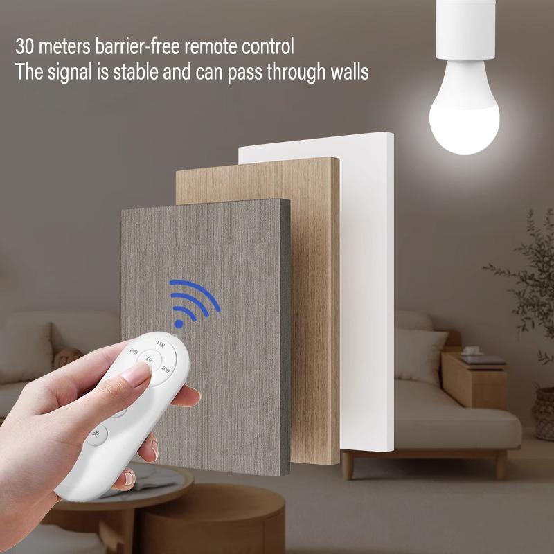 New E27 Led Lamp Base with Wireless Remote Control Smart Timer AC85-265V Light Bulb Holder Socket Adapter Converter Adjustable