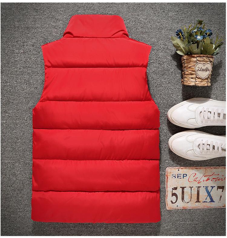 Unisex Cotton Vest with Custom Logo, Slim Fit, Stand Collar, Thickened for Autumn/Winter