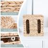 Rectangular Straw Weaving Storage Basket Wall Mounted with Lid Tissue Box Large Capacity Garbage Bag Storage Box Living Room