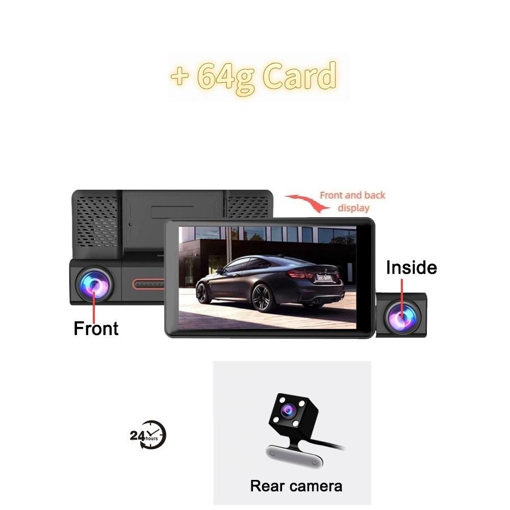 Three Recording High-definition Night Vision 3-channel Reversing Camera Integrated Car Driving Recorder