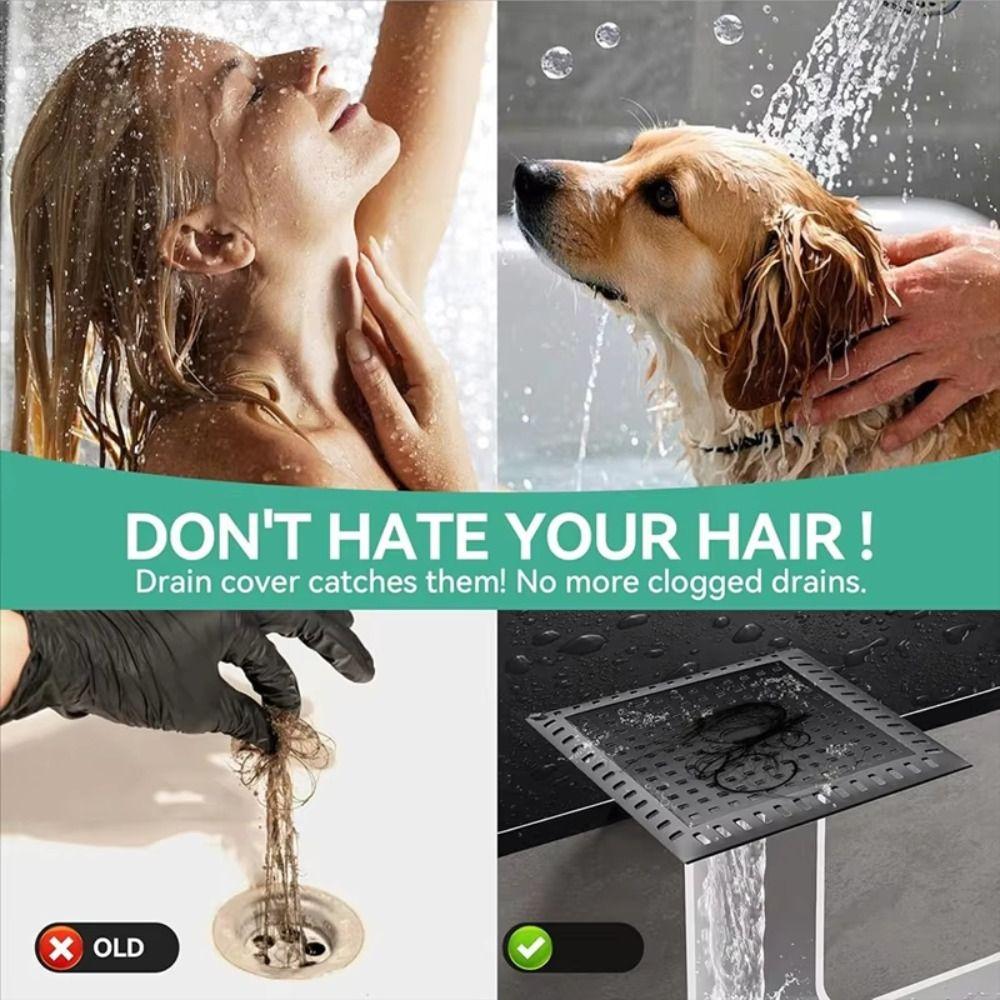 Silicone Edging Floor Drain Filter Anti-Clogging Shower Drain Cover Bathtub Hair Catcher Shower
