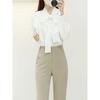 Style Latte Women S Ruffle Frill Long Sleeve Tie Ribbon Chiffon blouSe