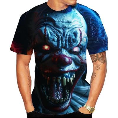 New Fashion Men's and Women's Short-sleeved T-shirt 3D Printed Clown Pattern T-shirt Street Wear Unisex Novelty Fashion Top
