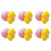 6Pcs Colorful Cat Toy Balls Cute Flower Cat Ball with Bell Kitten Chew Toy Jingle Ball for Biting Rolling Indoor Cat Entertainment