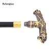 Golden Black Double Head Leopard Walking Stick Decorative Cospaly Party Fashionable Cane Halloween Crosier Cane 92cm
