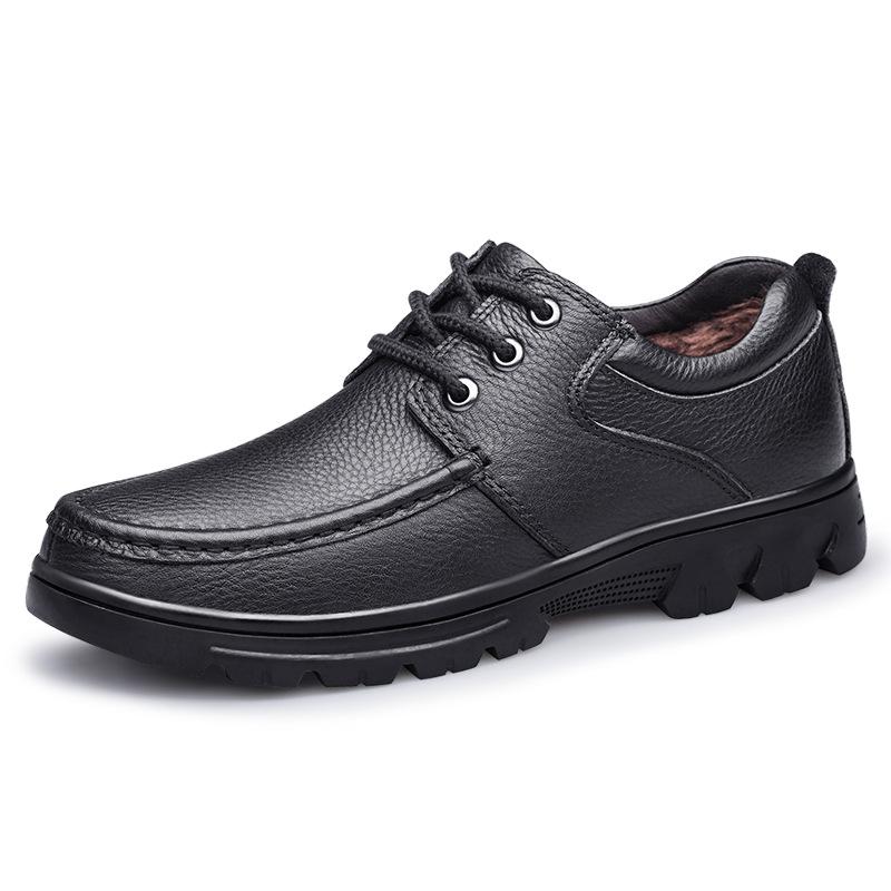 Spring and Autumn large-size shoes large-size cotton hole casual shoes leather shoes middle-aged men's shoes