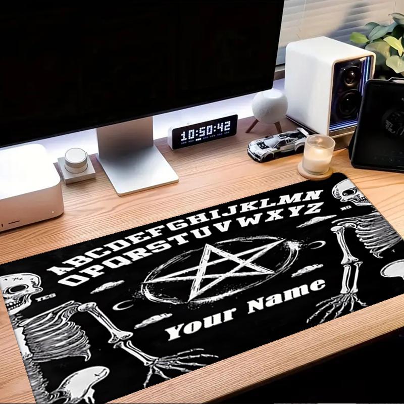 1PC Custom Name Skeletal Ouija Board Mouse Pad, Keyboard and Mouse Desk Pad, for Computer Notebook  Birthday Gift For Any Room Or Office
