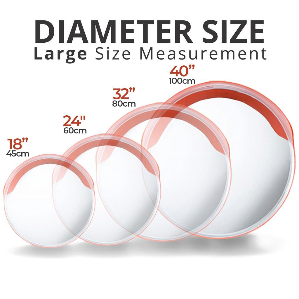 45/60/80/100CM Convex Mirror Outdoor Traffic Road Safety Wide Angle Polycarbonate Corner Turn Mirror