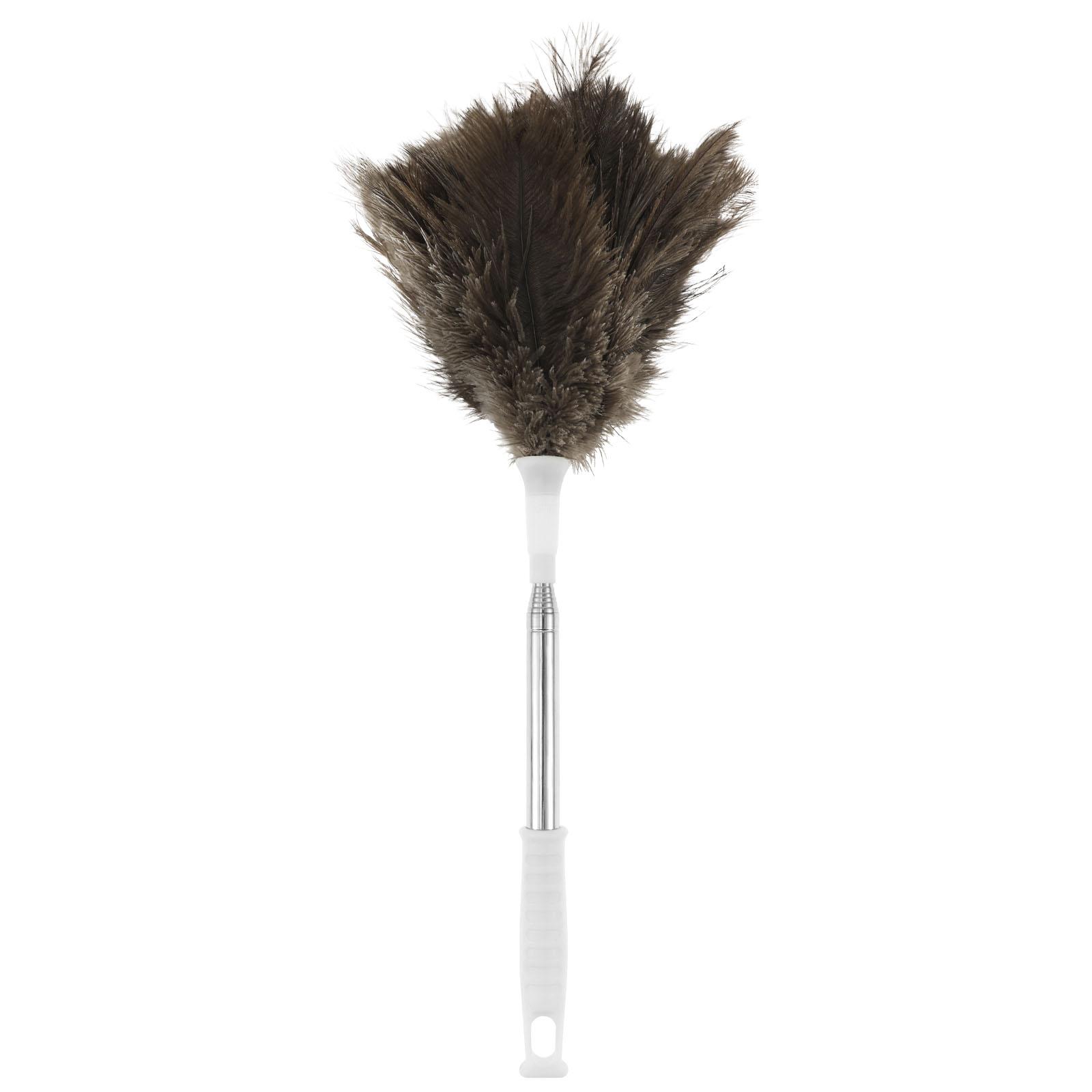 

Ostrich Feather Duster With Extendable Handle High Ceiling Light Window Cleaning Brush Tool Household Furniturer Dust серый