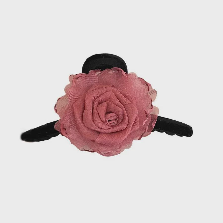 Elegant Rose Shark Clip: Stylish Chinese-Inspired Hair Accessory for Buns