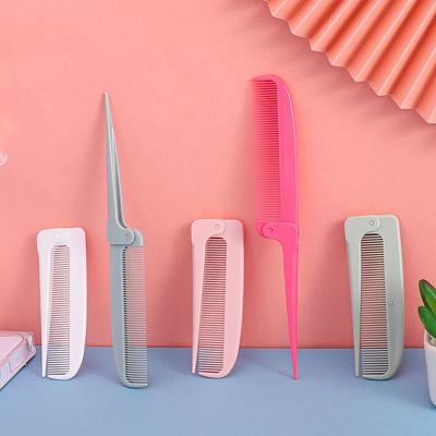 Foldable Portable Hand-held Sharp-tail Comb Household Comb Pick Hair Comb Makeup Styling Comb Plastic Comb