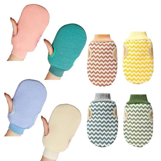 Bath Towel with Painless Scrub Design Three-Finger Separation Easy Grip Exfoliating Mitt Easy To Clean Bath Accessories