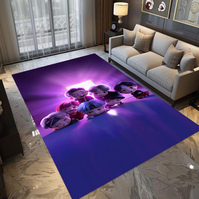Colorful BT21 Characters Celebration carpet Living room and bedroom mats printing Office chair cushion Dormitory decoration Fashion