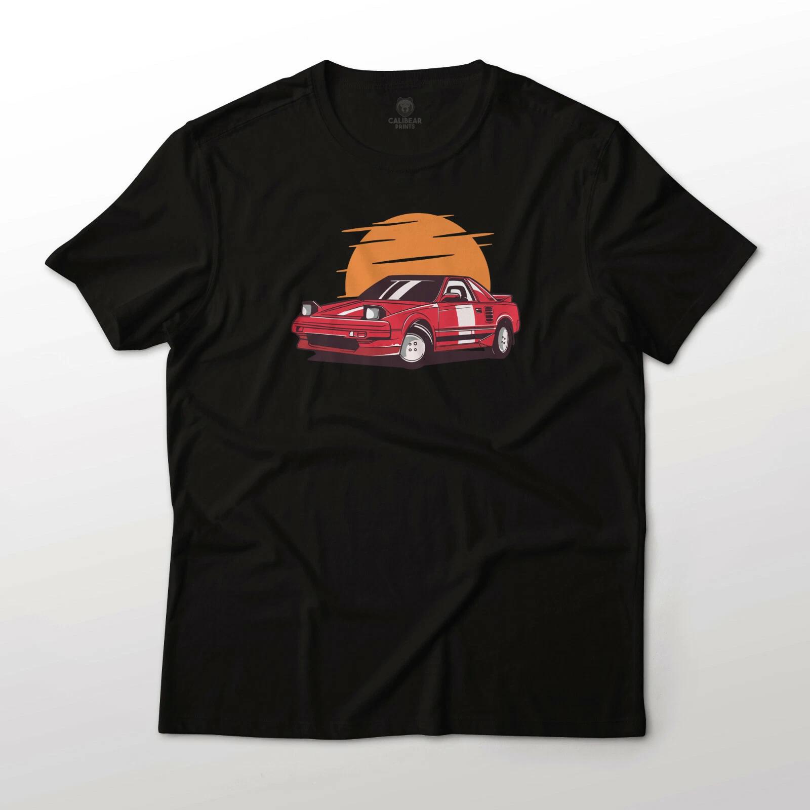 

Red MR2 JDM Car Minimalistic Design Graphic Art Tee Fine Jersey T-T-Shirt S