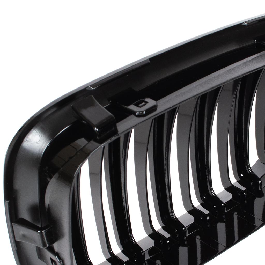 BMW 3 E46 98-01 SEDAN / KOMBI Grilles Between the Headlights (kidneys) Left + Right Set BLACK GLOSSY DOUBLE BAR