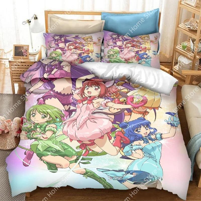 Comforter 3D Printing Anime Tokyo Mew Mew 3D Print Bedding Set S S One Piece Comforter Bedding Sets Bedclothes Bed