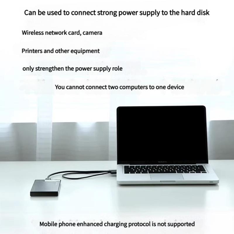 Y Shaped USB3.0 Male to Female Extension Cable with USB2.0 Power Supply Perfect for External Devices Data Transfer
