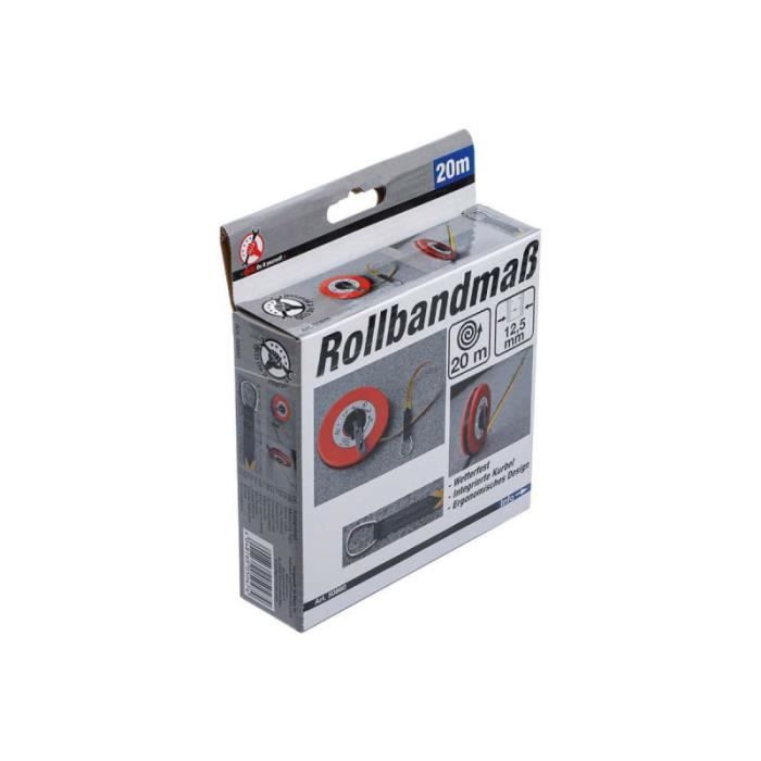 Mètre ruban - BGS - 50880 - 20 m - Largeur 12,5 mm - Résistant aux intempéries