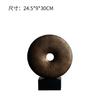 Figurines Resin Crafts Hollow Out Decorative Statues Openwork Ring Striped Gold Ring Golden Round Sculpture Home Decoration
