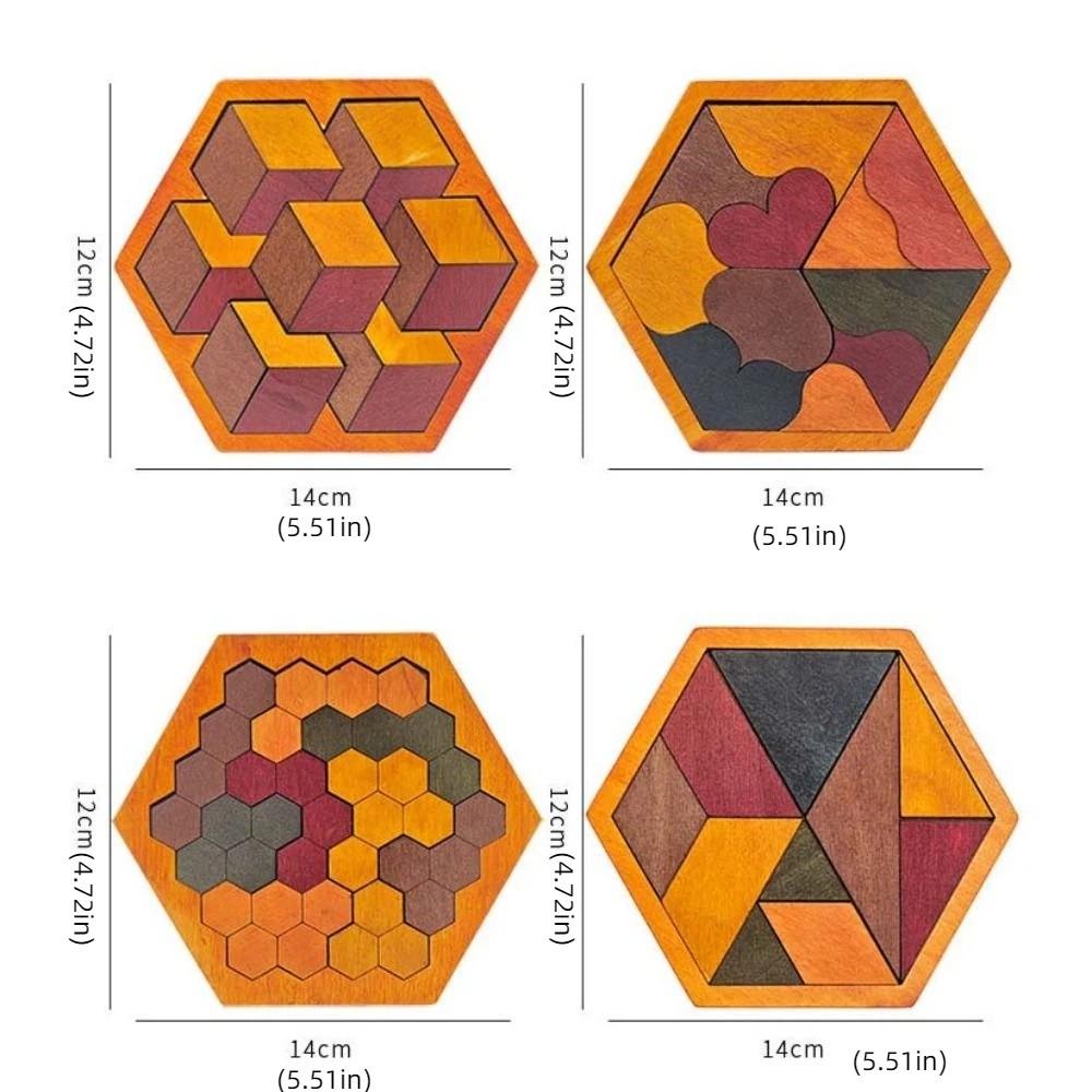 Challenges Wooden Tangram Puzzle Interactive Jigsaw Puzzle Board  Kindergarten Kids