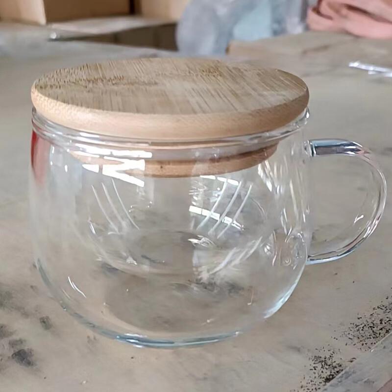 350ml Heat-Resistant Borosilicate Glass Tea Infuser Mugs with Lids (Set of 2)