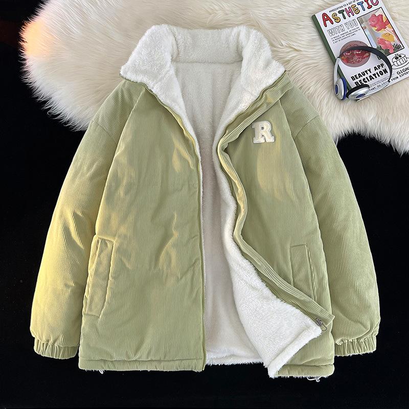 Dwustronna bawełniana odzież z wełny jagnięcej Męskie i damskie kurtki sztruksowe Jesień i zima Nowe pary Pogrubiona ciepła odzież bawełniana Męska