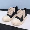 Autumn new leather round head low-top thick-soled lace-up sports and leisure shoe board
