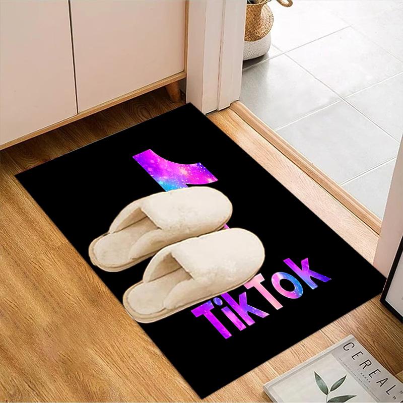 Tiktok Logo Design Rug Game Carpet, Floor Mat for Bedroom Living Room Entryway Rug, Home Decor Idea Gift for Christmas Birthday