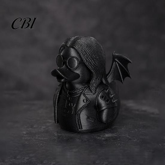 Bay Window Ornament 3D Printed Rock Duck Figurine Ornament, Dark Style Desktop Gothic Showcase Decoration Sculpture, Artistic Animal for Halloween