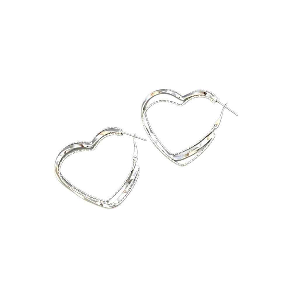 European & American Style Multi-layer Heart Ear Cuff Earrings for Women - Korean Luxury Peach Heart Niche Accessory