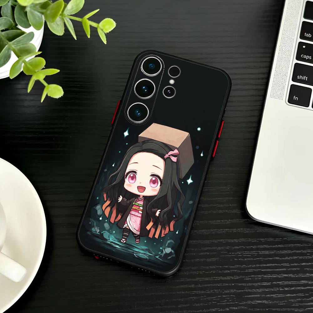 Nezuko S-Kamado Phone Case For Samsung S26,S25,S24,S23,S22,S21,S20,Ultra,Plus,FE Black Soft Cover