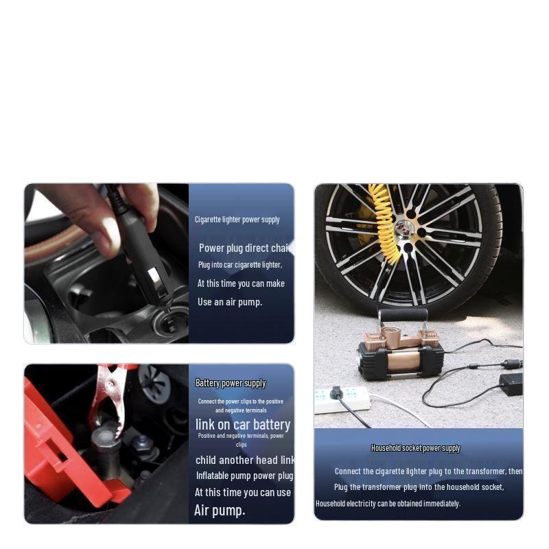 German Dual-Cylinder 12V Electric High-Pressure Portable Tire Inflator