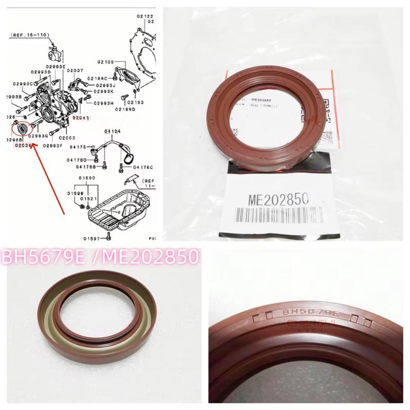 4M40 Engine Oil Seal Crankshaft Front Oil Seal Timing Gear Case For Pajero Montero Shogun Sport KH8W V68W V98W BH5679E ME202850