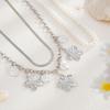 Multilayer Flower Pendant Necklace Flower Clavicle Chain Imitation Pearl Snake Chain Choker  Gift