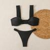 Solid Color Sexy Two-Piece Bikini - Women's Swimwear