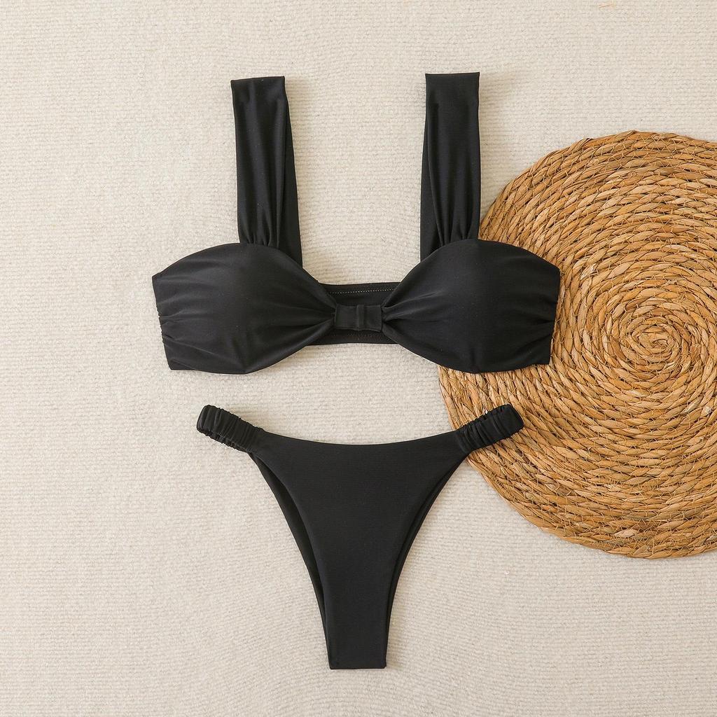 Solid Color Sexy Two-Piece Bikini - Women's Swimwear