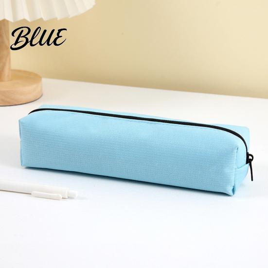 Low-saturation Color Pouch Simple School Case Capacity Large Oxford Pencil Pen Bag Supplies Organizer Zipper for Office Lightweight Stationery