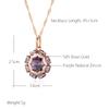 Unusual Sparkling Oval Purple Natural Zircon Pendant Necklace For Women Luxury  Rose Gold Color Party Daily Jewelry