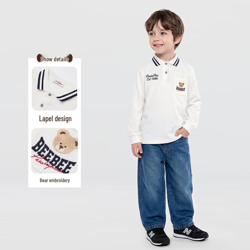 PawinPaw Cartoon Bear Boys' Polo T-shirt