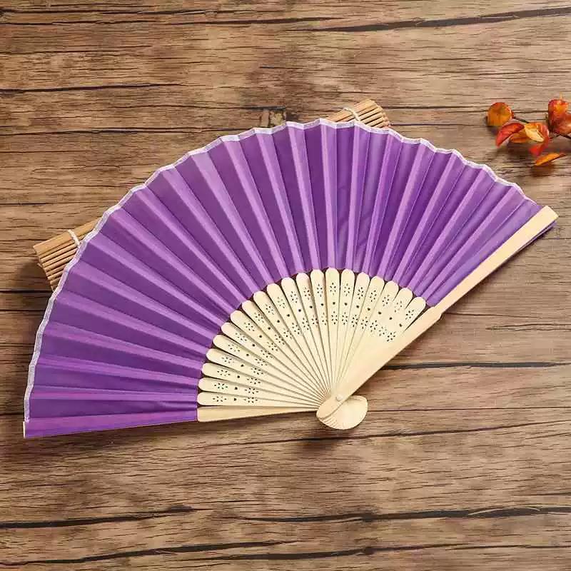 7inch White Silk Fan, Plain White Cloth Fan, Wedding Folding Fan, Bamboo Fan, DIY Blank Fan for Printing Advertisements