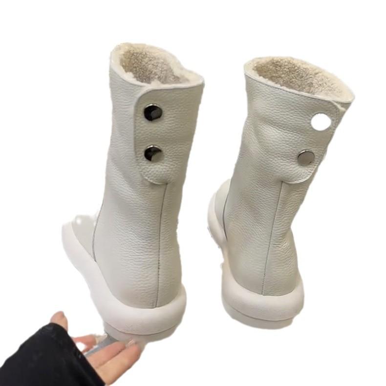 MARCO & JOYCE new flat-bottomed snow boots autumn and winter thickened velvet warm waterproof medium boots