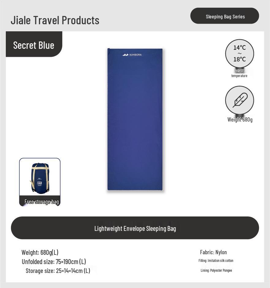 Ultra-Light Connectable Summer Sleeping Bag - Machine Washable Nylon for Outdoor Camping