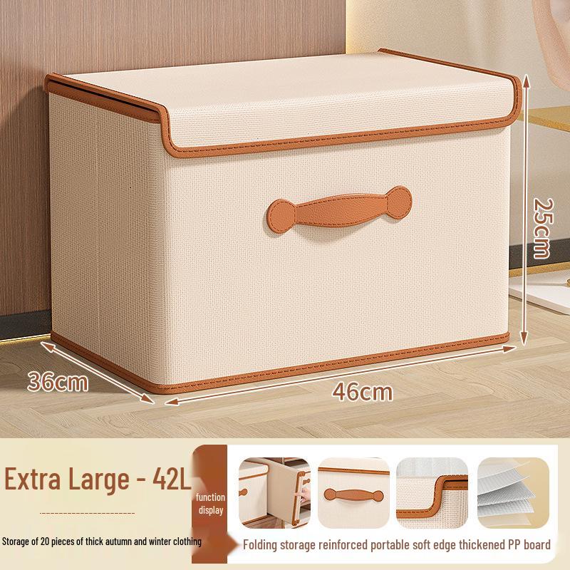 Home Wardrobe Storage Box with Lid for Clothes, Quilts, and Underwear