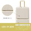 [GGQAAA] Lightweight Suitcase with Top-Opening Function, Beautiful Colors, Convenient Carry-On for Women (White, Small Size/1-3 Nights/37L)