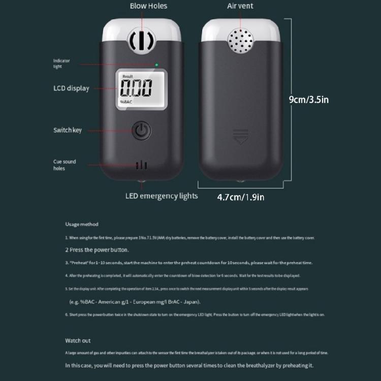 Reliable Portable Alcohol Tester Easy-to-Use Breathalyzer for Accurate Readings