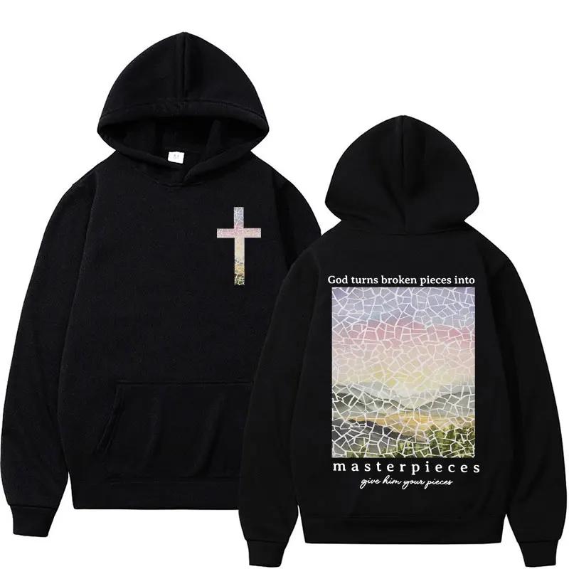 Harajuku Ästhetischer christlicher Jesus-Kirchen-Hoodie Bibelvers Gott liebt dich mit Kapuze Herren Damen Vintage Sweatshirts Streetwear Y2K