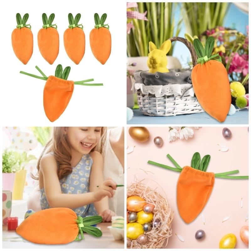 5Pieces Carrot Snack Box Present Bag Carrot Theme Candy Box Carrot Celebration Box Suitable for Treats and Candy