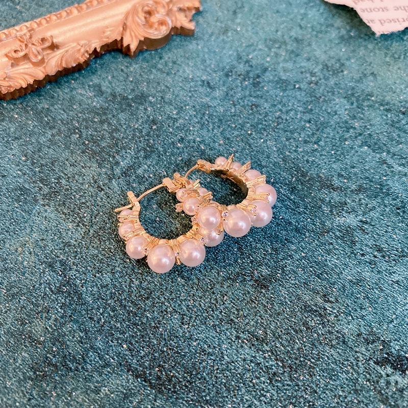 Drop Earrings Set Big Circle Piercings Earrings Jewelry for Women Imitation Pearl Hoop Cute Ear Buckle