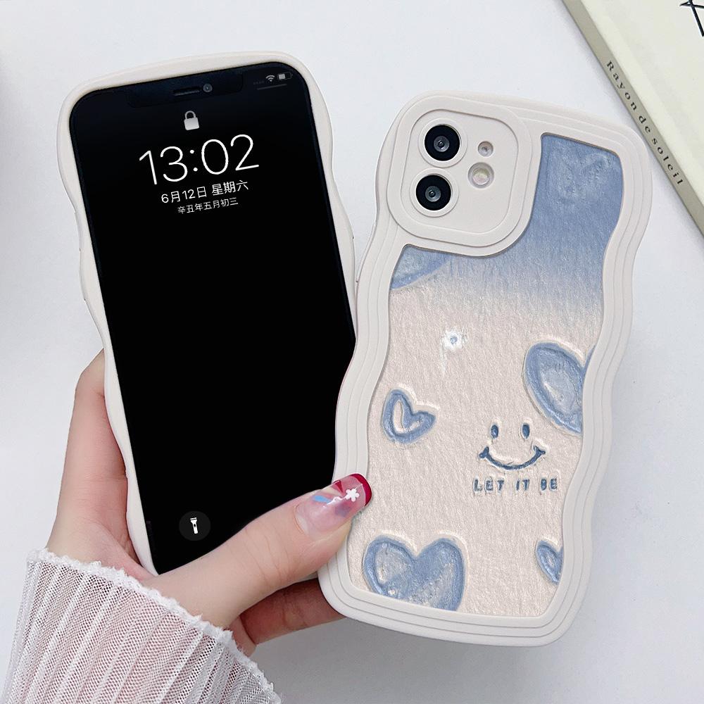 Mobile Phone Cases for iPhone 11 13 XR 15 Pro Max 12 14 Pro Max Case iPhone 16 7 Plus 8 Plus XS Max Big Wave Solid Color Cartoon Anti-drop Waterproof