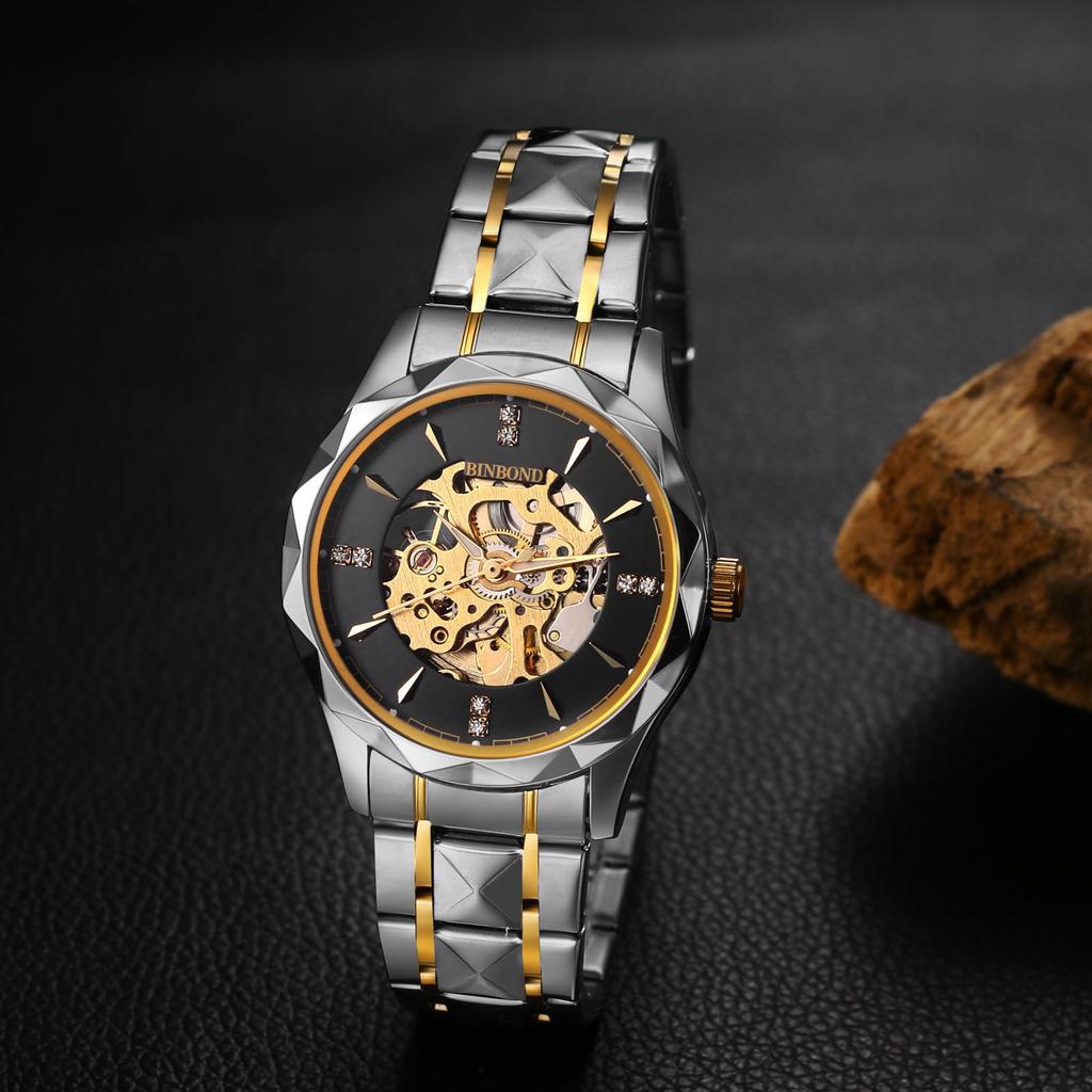 Automatic Watch Silver 3ATM Water Luminous Analog Stainless Steel Strap Watch Fashion Watch Birthday Christmas Day Day Gift Men's Resistant Men's -